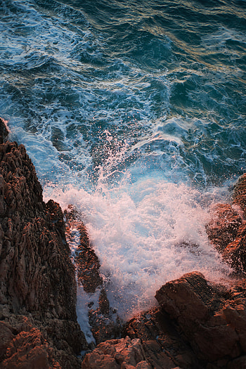 Nature, Water, Sea, Waves, Rocks, Spray HD phone wallpaper