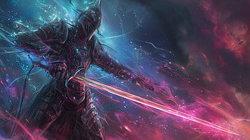 Ethereal Fantasy Knight, fantasy, fantasy knight, knight, sword, glow HD wallpaper