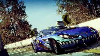 car with tooths, paradise, burnout HD wallpaper