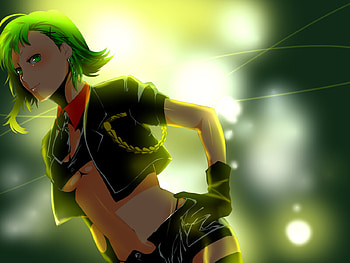 anime, piku, girl, gloves, gumi, thighhig, pikumi, cleavage, shorts HD wallpaper