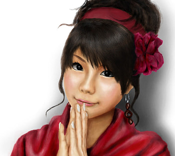 Lady In Red, thoughtful, young, red, woman, innocence HD wallpaper
