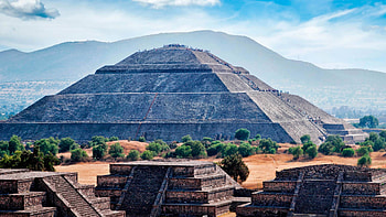 Pyramid of the Sun, Teotihuacan HD wallpaper