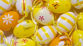 Easter Eggs, Yellow, Eggs, Easter HD wallpaper