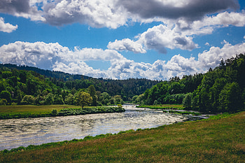 Nature, Rivers, Trees, Grass, Forest, Winding, Sinuous HD wallpaper