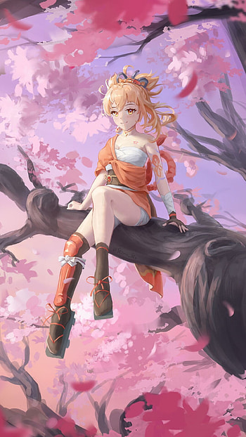 Yoimiya, Genshin Impact HD phone wallpaper