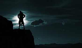 Sky, Clouds, Dark, Silhouette, Human, Person, Elevation HD wallpaper
