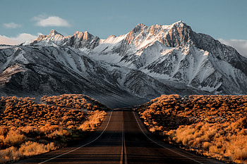 Beautiful Snowy Mountains Road, road, mountains, nature, graphy HD wallpaper