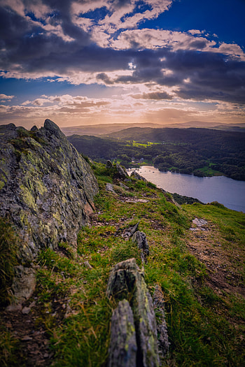 Nature, Rocks, Lake, Hills, Valley HD phone wallpaper