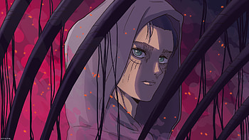 Eren Yeager Pink Glow Background Attack On Titan HD wallpaper