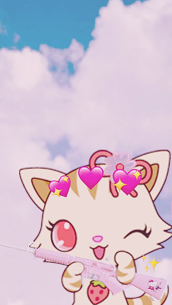 Aesthetic Cat, Pink, Cloud, Cool, Kawaii, Kitty, Girl, Soft, Tierno HD phone wallpaper