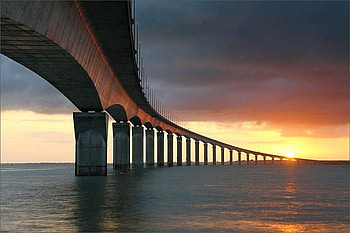 Bridge-at-Sunset, bridge, beautiful, , sunset HD wallpaper