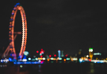 Ferris Wheel Bokeh Effect Lights Night Dark, ferris-wheel, night, lights, dark, nature HD wallpaper