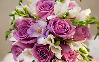 Flower bouquet, Purple and white, Beautiful arrangement HD wallpaper