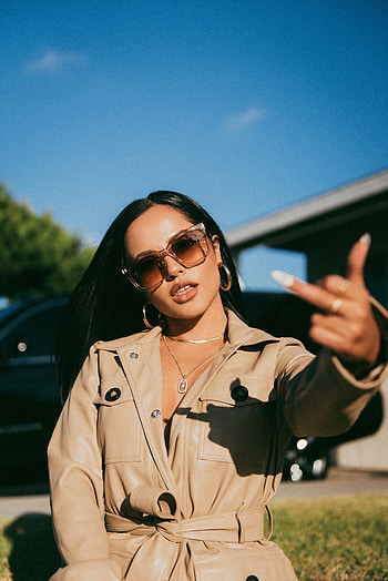 Becky G, glasses, sky, sunglasses, savage, fashion HD phone wallpaper