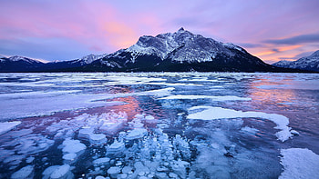 Landscape View Of Snow Covered Rock Mountain Frozen Water In White Clouds Blue Sky Background Nature HD wallpaper