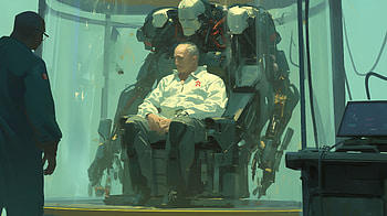 Sci-Fi Throne, man, throne, Sci Fi, robotics, Science Fiction HD wallpaper