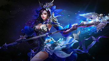 Blue Warrior, blue, digital, fantasy, art, , girl, woman HD wallpaper