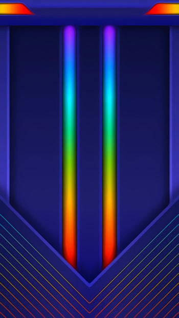 rainbow material new, digital, stripes, amoled, blue, neon, design, layers, pattern, abstract, lines HD phone wallpaper
