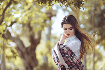 Redhead Women Autumn Season Depth Of Field, redhead, girls, model, depth-of-field HD wallpaper
