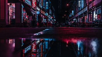 Asia Neon City Lights Reflections, neon, graphy, city, reflections HD wallpaper