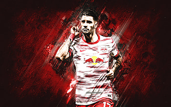 Dominik Szoboszlai, RB Leipzig, Hungarian footballer, midfielder, portrait, red stone background, Bundesliga, Germany, football HD wallpaper