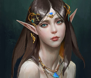 Elf princess, anima08, jewel, fantasy, art, anima 08, face, girl, elf, princess HD wallpaper