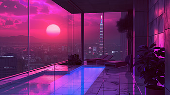 Majestic Sunset View from Aesthetic Indoor Pool, aesthetic, High-Rise, pool HD wallpaper