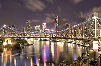 City Scene, Scene, purple, Water, City HD wallpaper