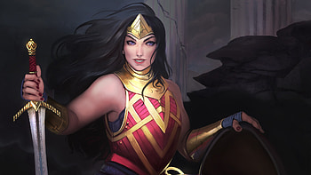 Art Wonder Woman Warrior, wonder-woman, superheroes, artist, artwork, digital-art HD wallpaper