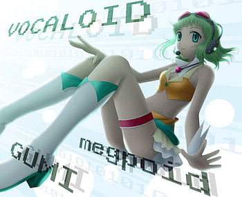 Gumi Megpoid, green, cute, girl, vocaloid, gumi HD wallpaper