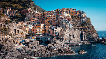 Cinque Terre, Coastline buildings, Cliff world, Harbor HD wallpaper