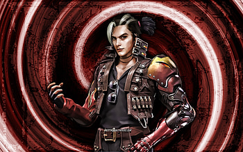 Shimada Hayato, brown grunge background, Fire Battlegrounds, Garena Fire characters, vortex, Shimada Hayato Skin, Garena Fire, Shimada Hayato Fire HD wallpaper