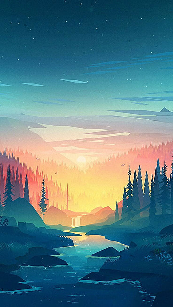 Simple Minimalistic - Best Background No Distractions. Scenery , Painting , Nature , Simple Sunset HD phone wallpaper