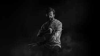 Wolverine Hitman, wolverine, superheroes, artwork, digital-art, art, ai, dark, monochrome, black-and-white HD wallpaper