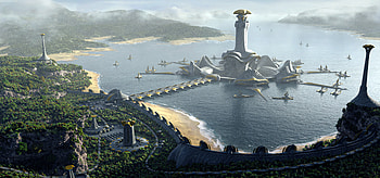 Quad — Sci‑Fi Ocean Spire Citadel, Sci Fi, Structure HD wallpaper