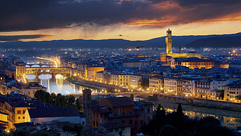 Cities, Rivers, Italy, Building, City Lights, Florence, Ponte Vecchio HD wallpaper