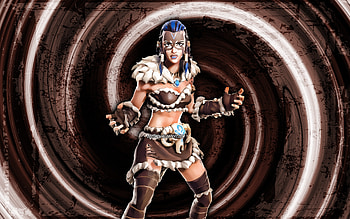 Fyra, brown grunge background, Fortnite, vortex, Fortnite characters, Fyra Skin, Fortnite Battle Royale, Fyra Fortnite HD wallpaper