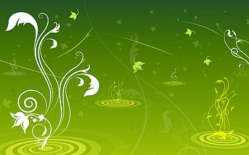 green fantasy, leafs, fantasy, green HD wallpaper