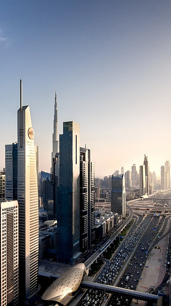 cityscape, skyscraper, man made, Dubai HD phone wallpaper