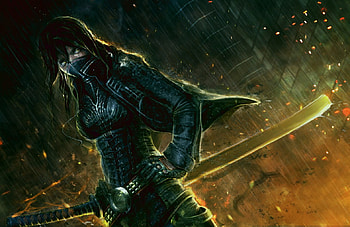 Ninja, mysterious, stealthy, woman, warrior HD wallpaper