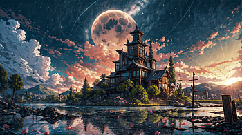 Moonlit Fantasy Castle – Stunning AI Art, fantasy, castle, AI Art, moon HD wallpaper