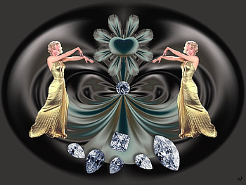 Diamonds R a Girls Best Friend, eye candy, abstract, 3d, fractal, collage HD wallpaper