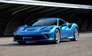 Blue Ferrari F8 Tributo, sportcar HD wallpaper