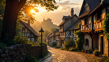 Medieval Charm: A Ultra of Timeless Elegance, medieval, village, architecture, cobblestone HD wallpaper