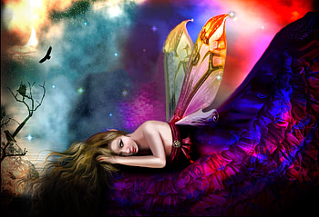 Colorful Fairy, wings, colorful, art, girl, beautiful, woman, digital, fantasy, pretty, fairie, female HD wallpaper