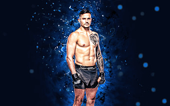 Luigi Vendramini, , blue neon lights, brazilian fighters, MMA, UFC, Mixed martial arts, Luigi Vendramini , UFC fighters, The Italian Stallion HD wallpaper