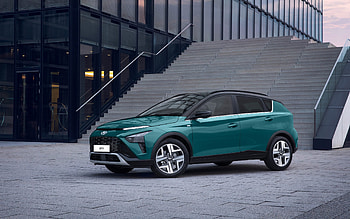 Hyundai Bayon, 2021, front view, exterior, compact crossover, new turquoise Bayon, Korean cars, Hyundai HD wallpaper