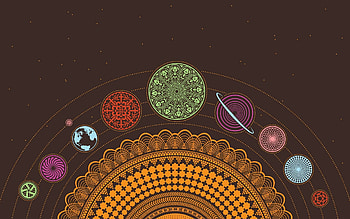 Planets, Vector, Multicolored, Motley, Rotation, Divination HD wallpaper