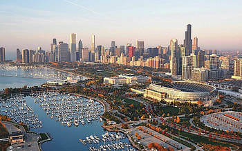 Chicago travels, , Illinois city, Night cityscape HD wallpaper