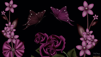 Butterflies, Flowers, Background HD wallpaper